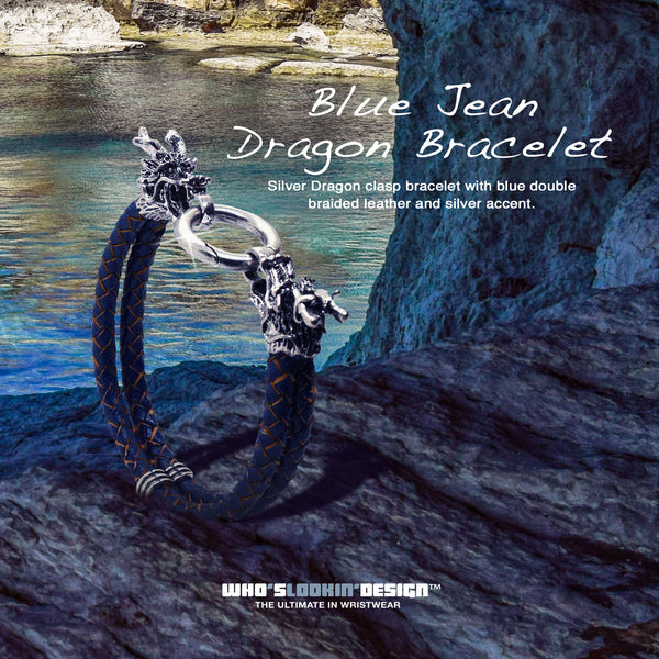 Blue Jean Silver Dragon Bracelet