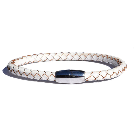 White Braided leather bracelet 
