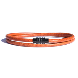 Orange Leather bracelet