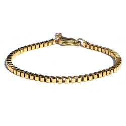 18K Gold Box Chain Bracelet